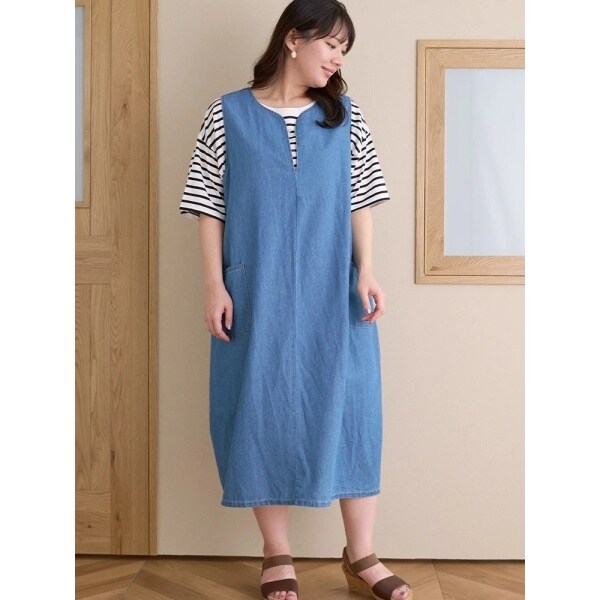 デニムキーネックジャンパースカート | リジェイ＆スプル(Re-J&SUPURE