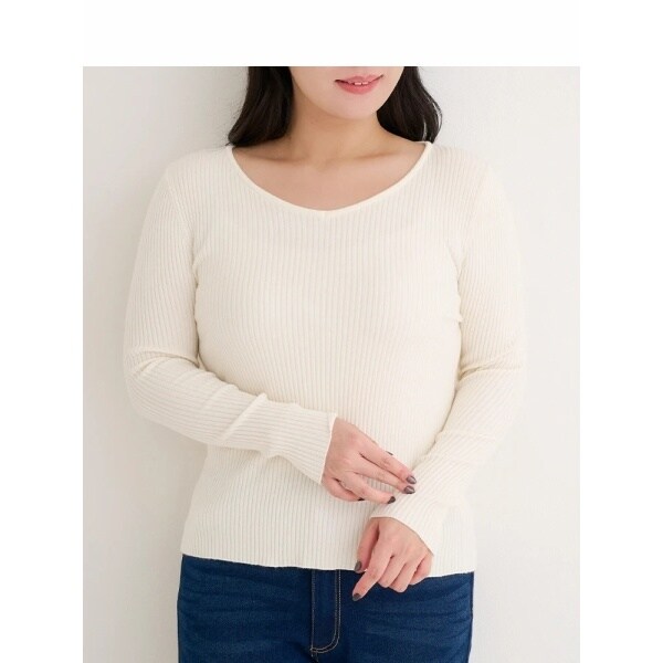 Vネックリブニットプルオーバー | リジェイ＆スプル(Re-J&SUPURE
