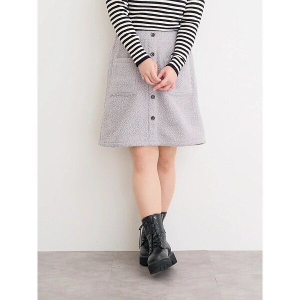 ブークレフロントボタンミニスカート（セットアップ可） | リジェイ