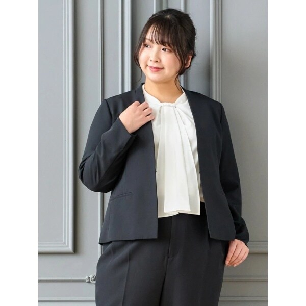 プラステ　セットアップ　ノーカラー　ワイドパンツ　洗える　ストレッチ　ゴム 208166_cnvst.jpg?basethum=225