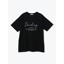 カラーロゴ刺繍プリントTシャツ