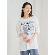 メニーフラワー刺繍Tシャツ