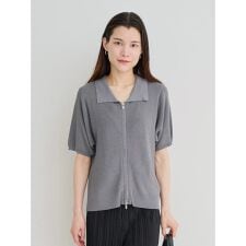 【WEB限定】襟付きZIPニットトップス