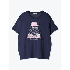 ニット帽クマ刺繍Tシャツ