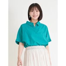 リジェイ＆スプル(Re-J&SUPURE)の【吸水速乾・抗菌防臭・UV】やわさらリネン スキッパーシャツ（無地・ストライプ柄）