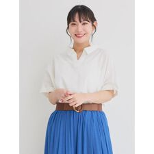 リジェイ＆スプル(Re-J&SUPURE)の【吸水速乾・抗菌防臭・UV】やわさらリネン スキッパーシャツ（無地・ストライプ柄）