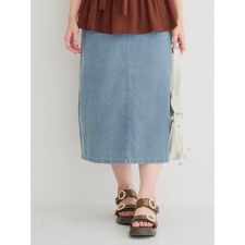ラインストーンデニムナロースカート