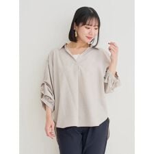 リジェイ＆スプル(Re-J&SUPURE)のリネンライクタックスリーブスキッパーシャツ