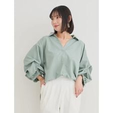 リジェイ＆スプル(Re-J&SUPURE)のリネンライクタックスリーブスキッパーシャツ