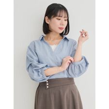 リジェイ＆スプル(Re-J&SUPURE)のリネンライクタックスリーブスキッパーシャツ