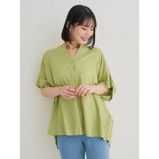 【接触冷感】スキッパードルマンブラウス