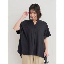 【接触冷感】スキッパードルマンブラウス