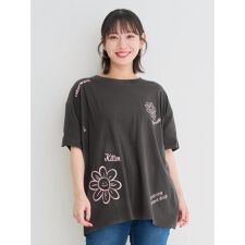 フラワー×ロゴ刺繍Tシャツ