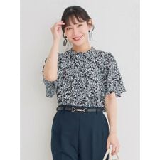 花柄ボウタイブラウス