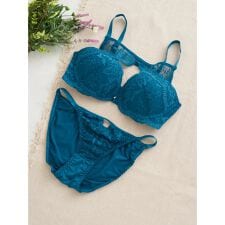 【脇高】[D85-I95］デコルテレースブラ＆ショーツ(モールドカップ)