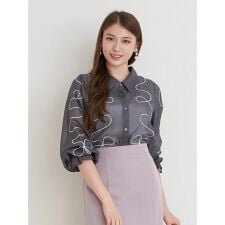 リボン刺繍シアーブラウス