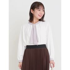 【マルチWAY】ラクケア パールアクセサリー付きボウタイブラウス