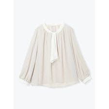 【マルチWAY】ラクケア パールアクセサリー付きボウタイブラウス