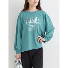 ロゴ刺繍×プリントロングTシャツ