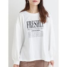 ロゴ刺繍×プリントロングTシャツ