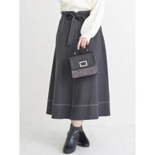 リジェイ＆スプル(Re-J&SUPURE)のウエストリボンフレアスカート（無地・チェック柄）