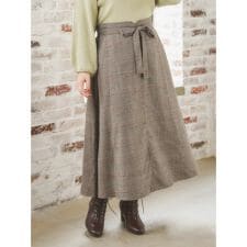 リジェイ＆スプル(Re-J&SUPURE)のウエストリボンフレアスカート（無地・チェック柄）