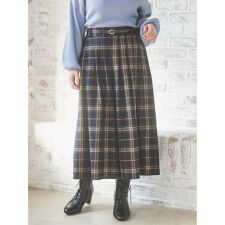 リジェイ＆スプル(Re-J&SUPURE)のベルト付きチェック柄タックワイドパンツ