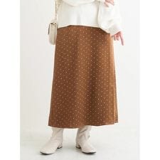 【WEB限定】サテンドットAラインスカート