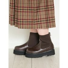 リジェイ＆スプル(Re-J&SUPURE)の【la farfa SHOES/ラ・ファーファシューズ】ラウンド厚底ニットブーツ