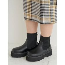 リジェイ＆スプル(Re-J&SUPURE)の【la farfa SHOES/ラ・ファーファシューズ】ラウンド厚底ニットブーツ