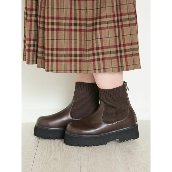 生活防水】厚底タンクソールレースアップブーツ | オペークドット