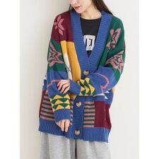 オルテガ柄ニットカーディガン