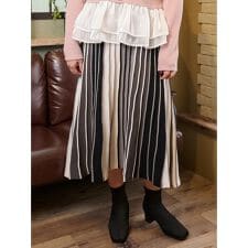 リジェイ＆スプル(Re-J&SUPURE)の【Komachiコラボ】ストライプニットスカート