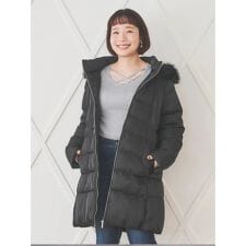 フードファーベルト付き中綿コート