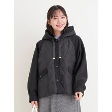 ウール切り替えフードダウンジャケット