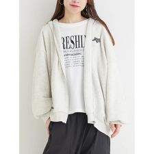 裏起毛BACKワッペンジップパーカー