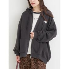 裏起毛BACKワッペンジップパーカー