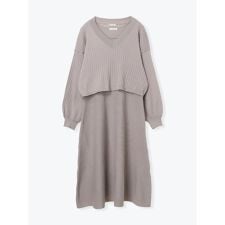 リジェイ＆スプル(Re-J&SUPURE)の[SET]Vネックニットトップス×ノースリワンピース