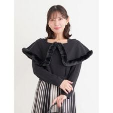 ケープドッキングオフショルダー風ニットプルオーバー