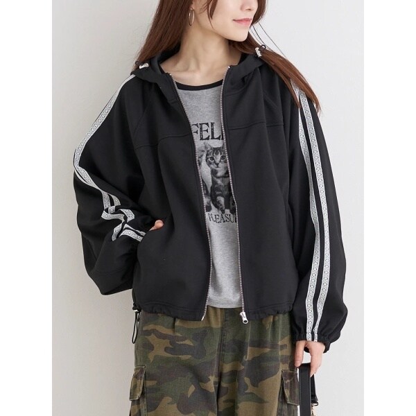 肩レースダンボールZIPパーカー | リジェイ＆スプル(Re-J&SUPURE