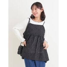花柄刺繍オーガンジーキャミチュニック