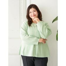 【Sasaki Mikiコラボ】ペプラムスポンディッシュニットカーディガン