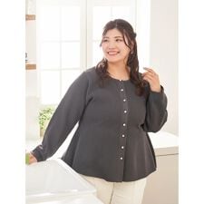 【Sasaki Mikiコラボ】ペプラムスポンディッシュニットカーディガン