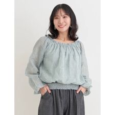 【WEB限定】フラワーラメ刺繍オフショルブラウス