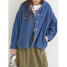 フード付きデニムジャケット