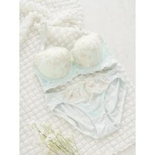 【脇高】[D85-H95］ロマンティックレースブラ＆ショーツ(モールドカップ)