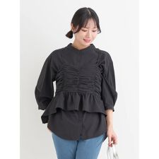 【WEB限定】[SET]ノーカラーシャツ×ビスチェ