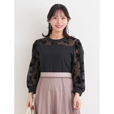 フロッキー花柄プルオーバー