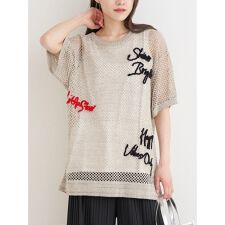 [SET]ロゴ刺繍メッシュニットプルオーバー×タンクトップ