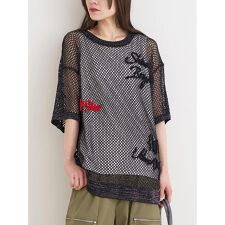 [SET]ロゴ刺繍メッシュニットプルオーバー×タンクトップ